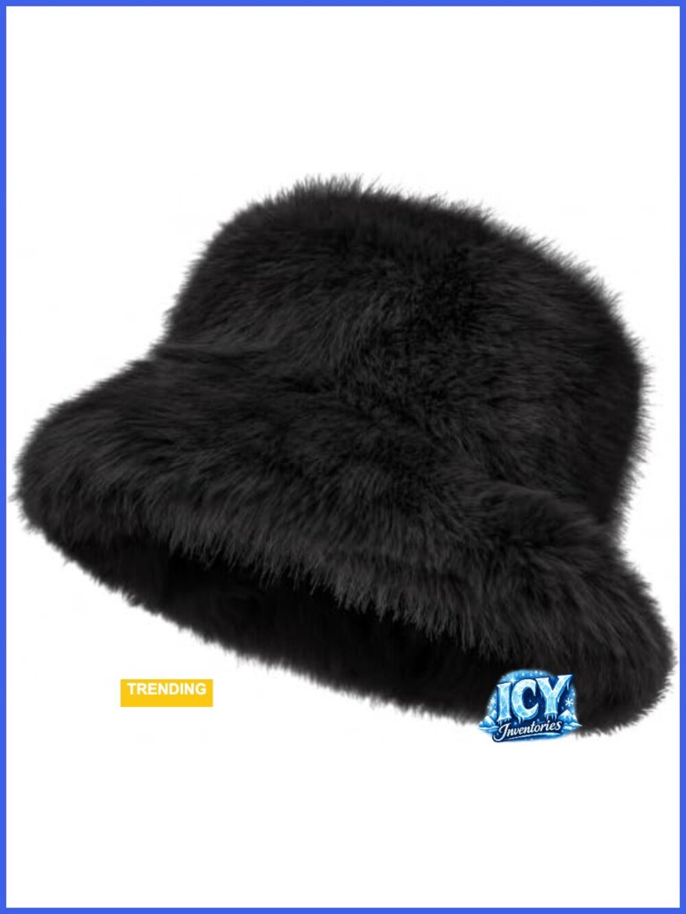 Faux Fur Bucket Hat Wide Brim Fluffy Winter Hat for Women